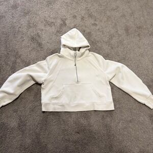 Lululemon Scuba Oversized Half Zip Hoodie Sweatshirt‎ Light Beige Women's